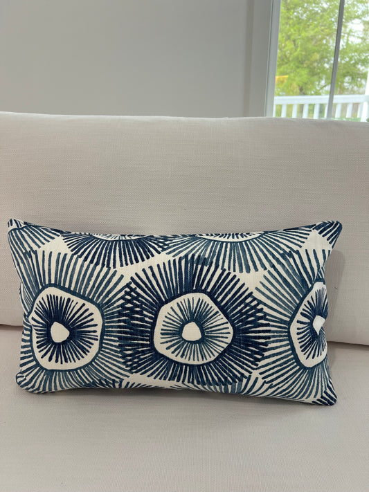 Blue Starburst Lumbar Pillow